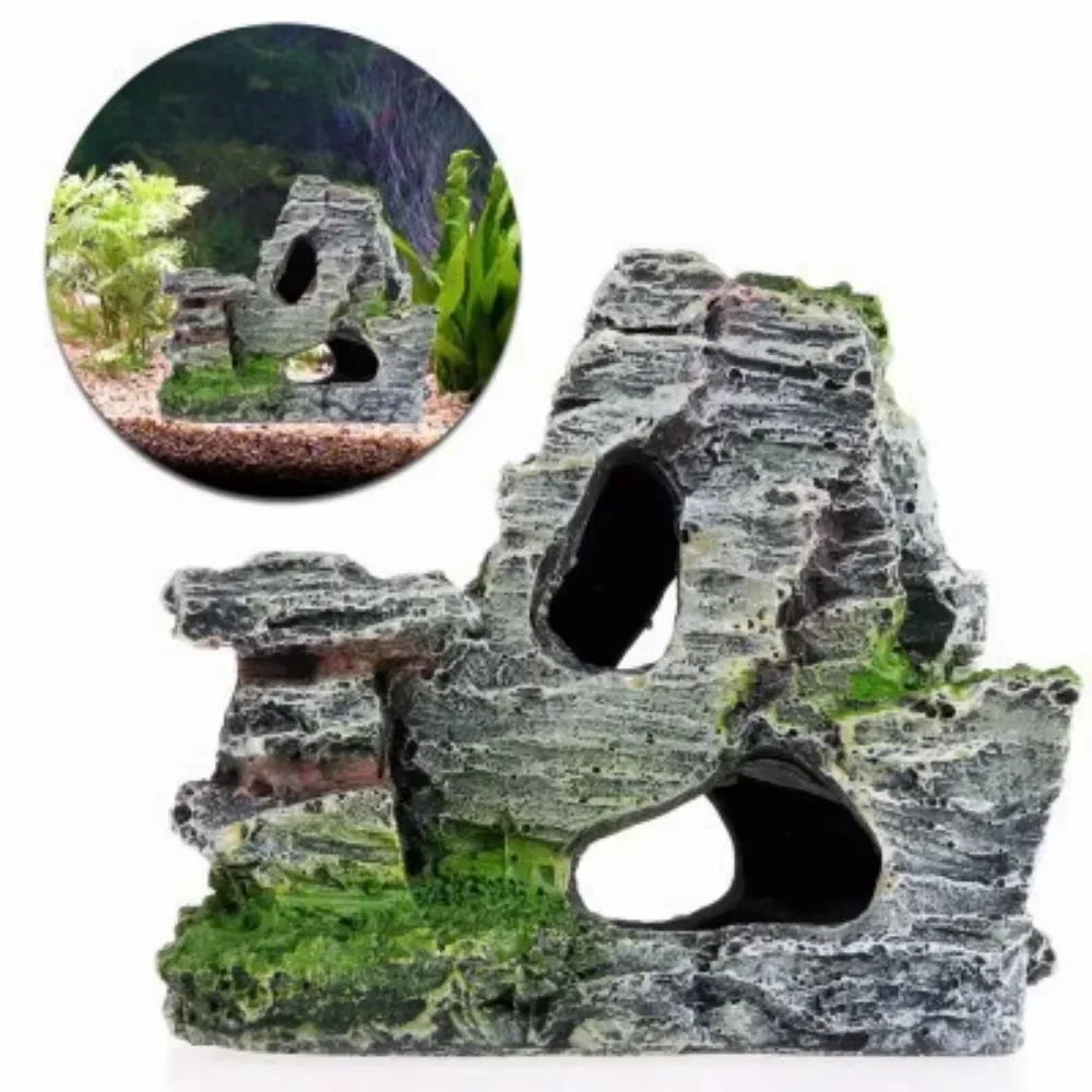 Aquarium Artificial Barrel Cave Resin Ornaments Decorations