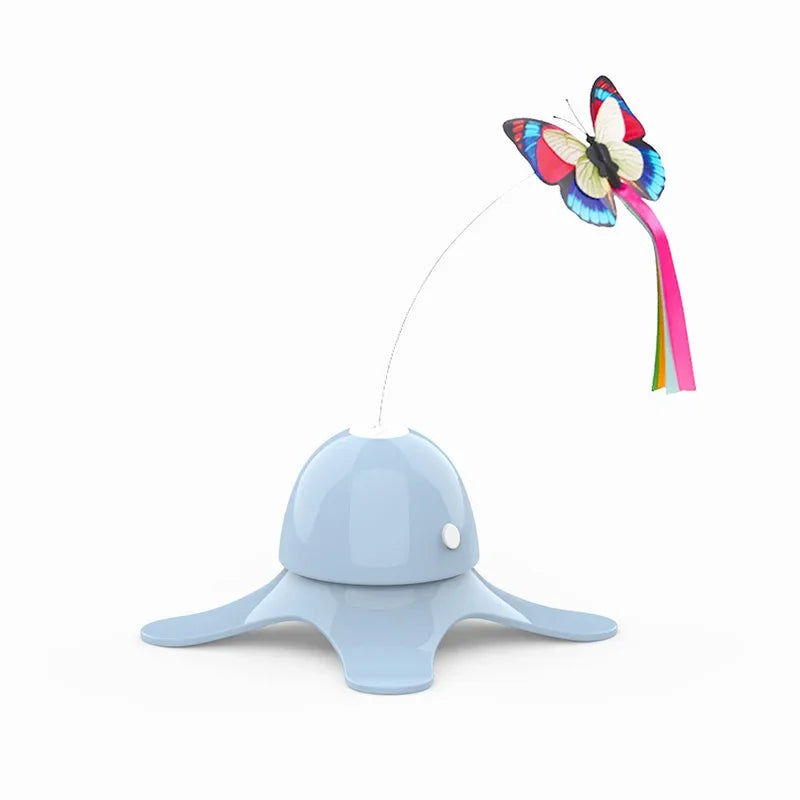 Cat Toys Electric Self-Hi Butterfly Turntable Toys Not Easily Poured Smart Teaser Cats Stick Replaceable Butterflies Supplies