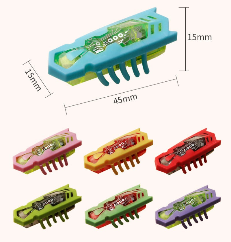 Cat Toys Luminescence Electric Worms Pet Interactions Insects Beetle Micro Worms Automatic Flipping Obstacle Avoidance Plaything