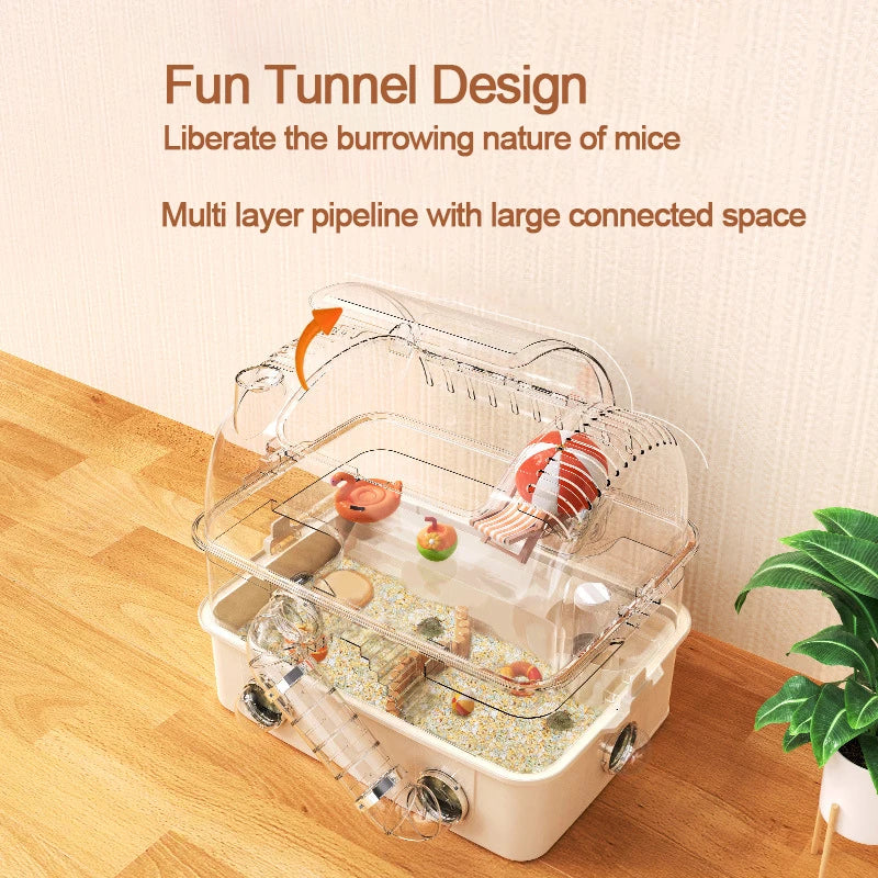t Hamster Pipe Cage Hamster cage oversized luxury villa