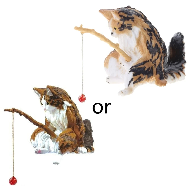 Aquarium Decoration Mini Cat Statue Fish Tank