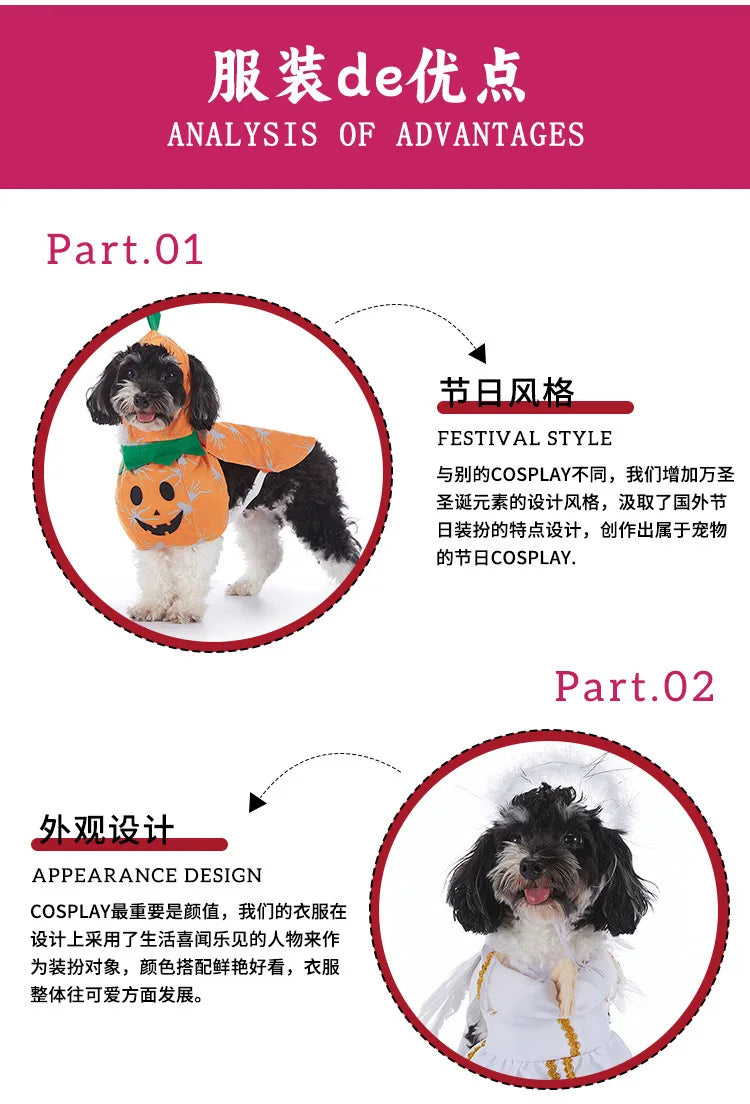 Pet Halloween Party Costume with Hat