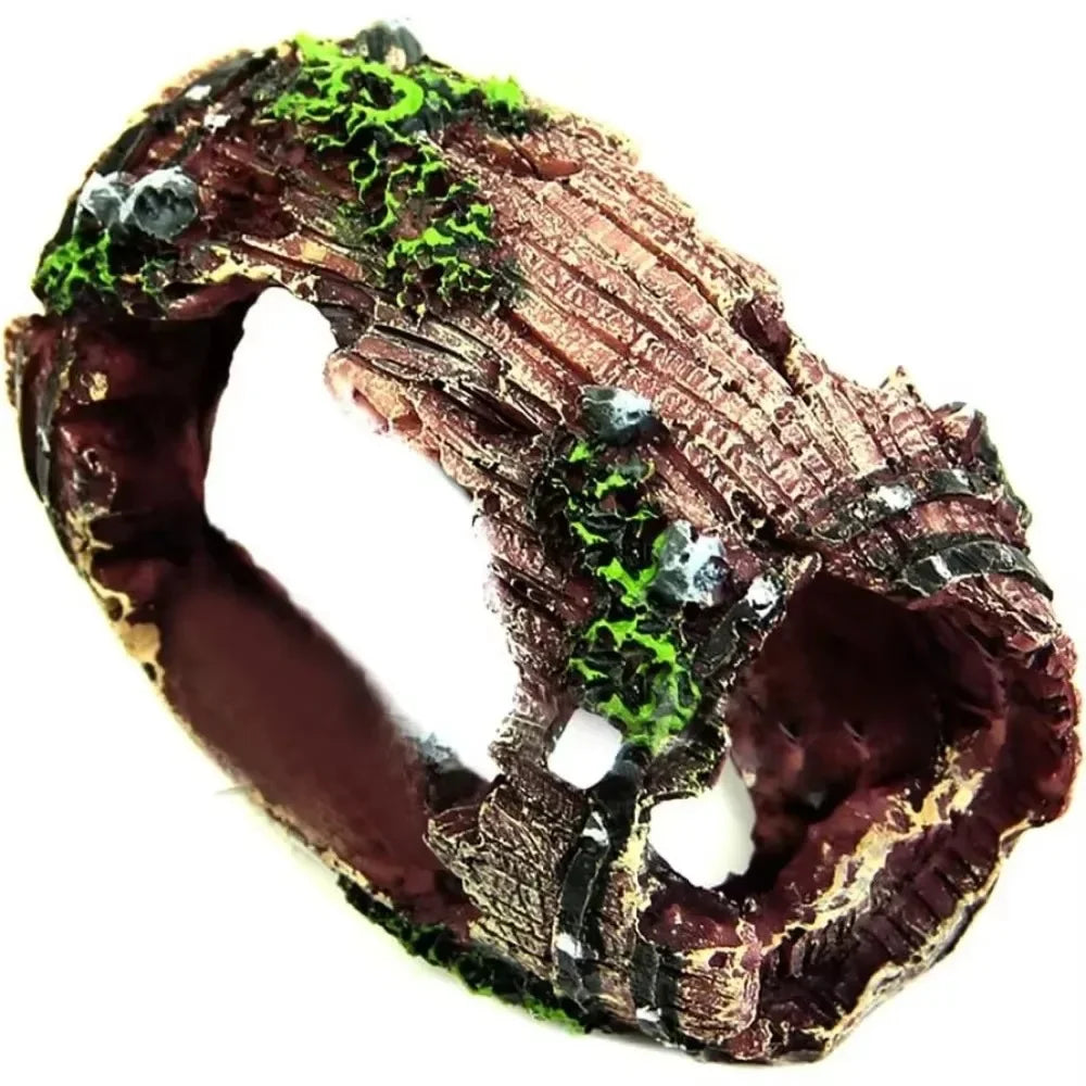 Aquarium Artificial Barrel Cave Resin Ornaments Decorations