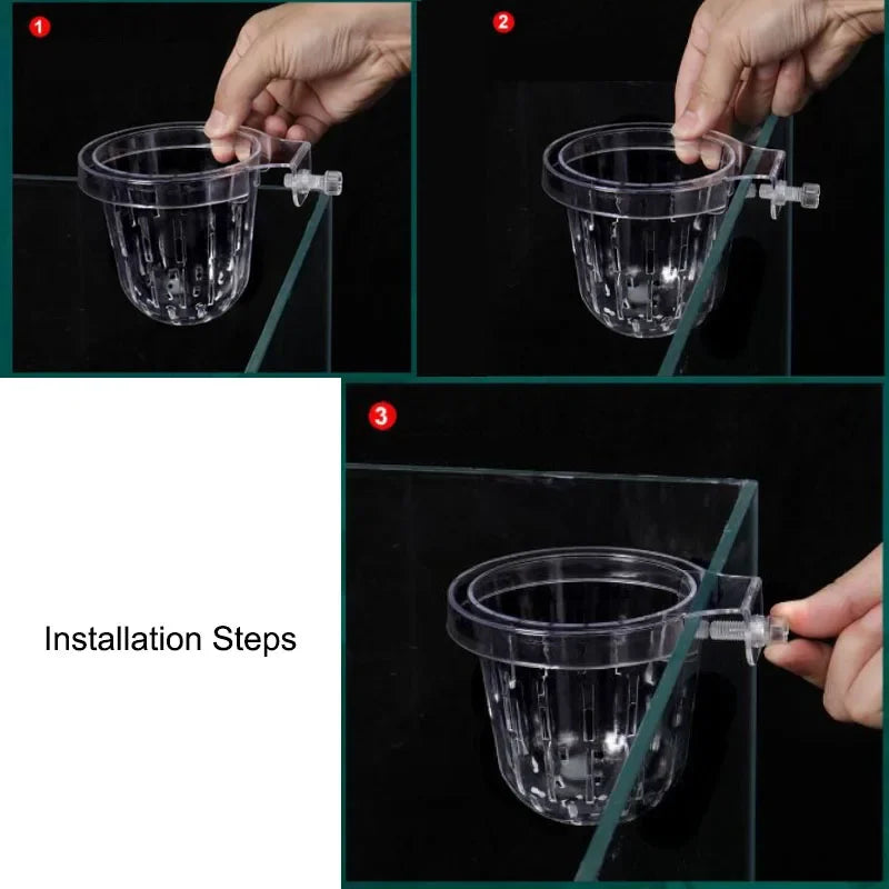 Aquarium Plant Holder Hangable Fish Tank Water Grass Planting Hydroponic