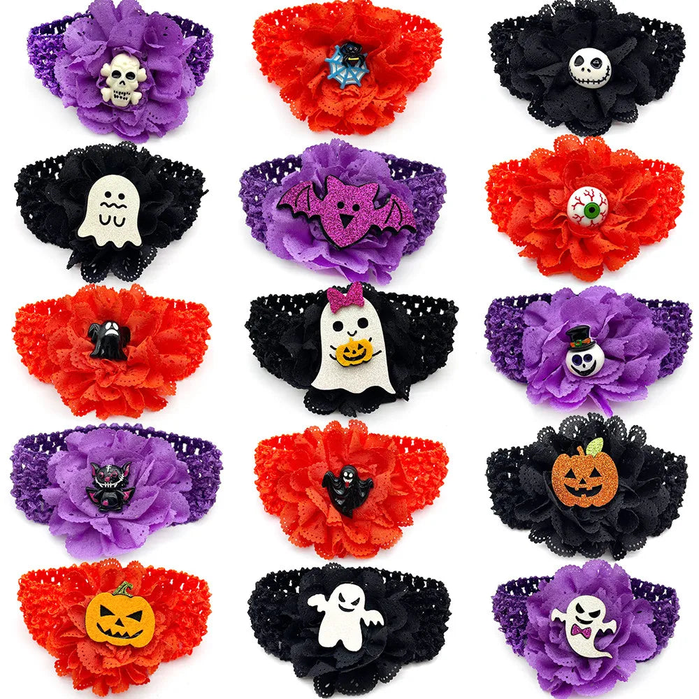 50pcs Halloween Dog Bow Tie Set