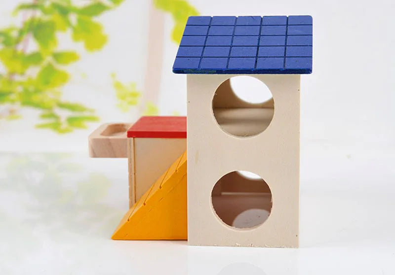 Layered Wooden House Hamster House Fun Little Pet Villa