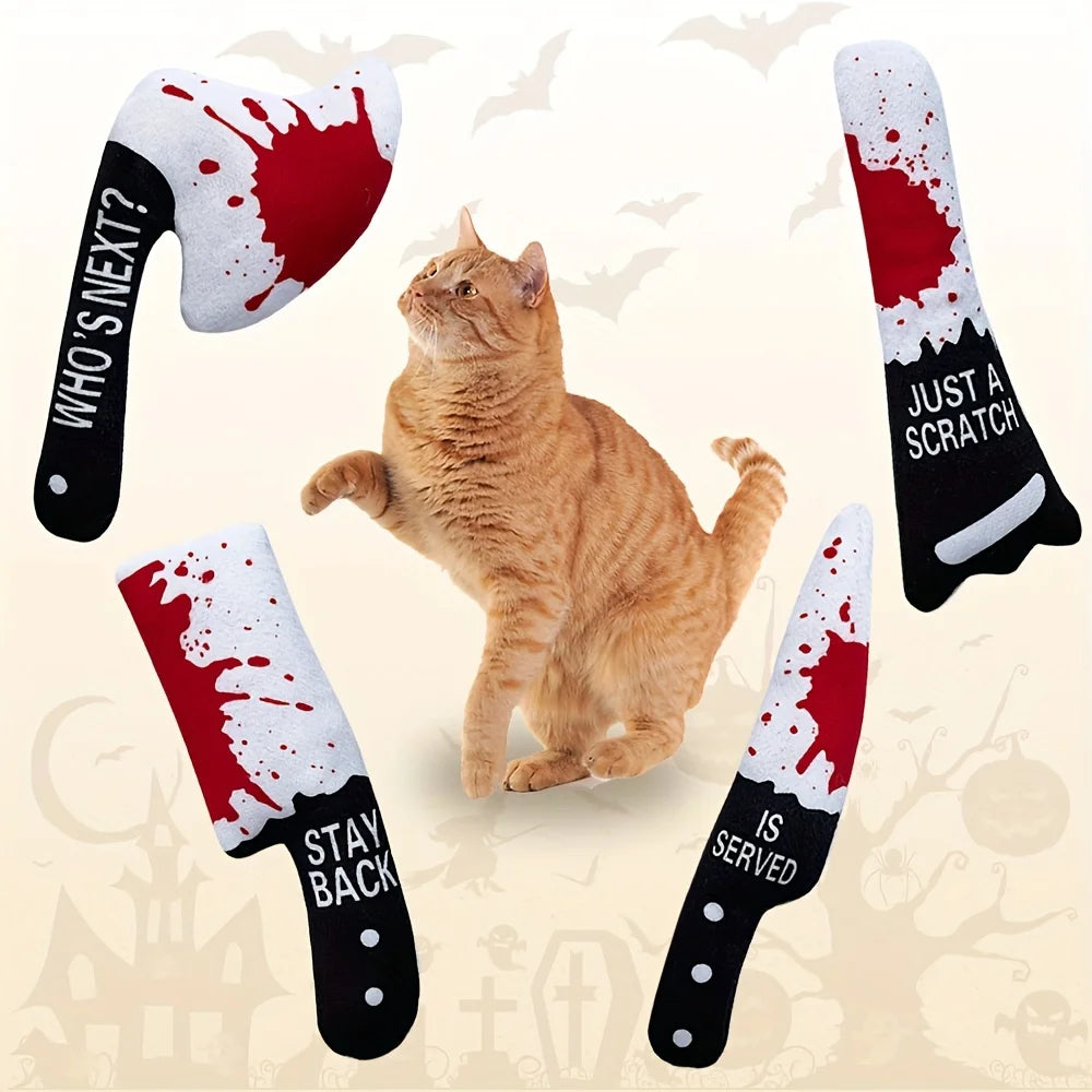 Funny Horror Cat Chew Toy Set