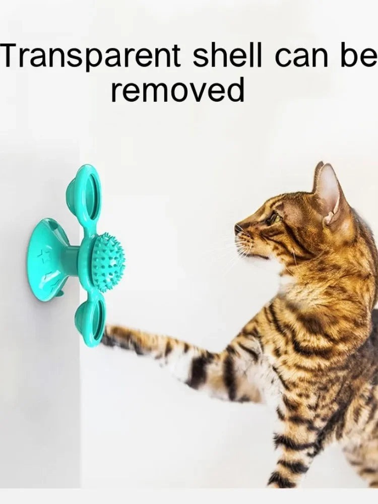 Windmill Cat Toy Interactive Pet Toys for Cats Puzzle Cat Game Toy With Whirligig Turntable for Kitten Brush Teeth Pet Supplies