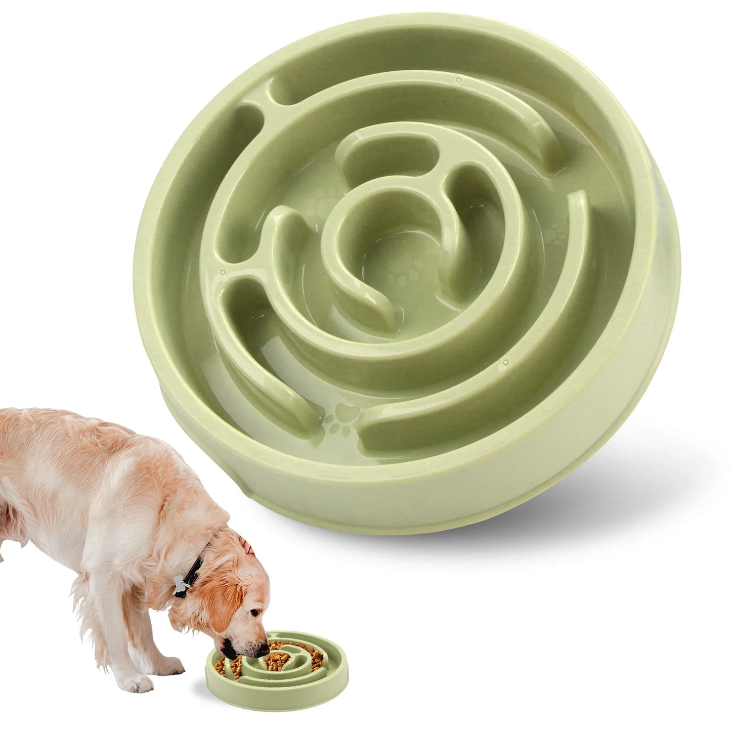 "Eco Spiral Cat Slow Feeder – Anti-Gulping, Non-Slip Bowl"