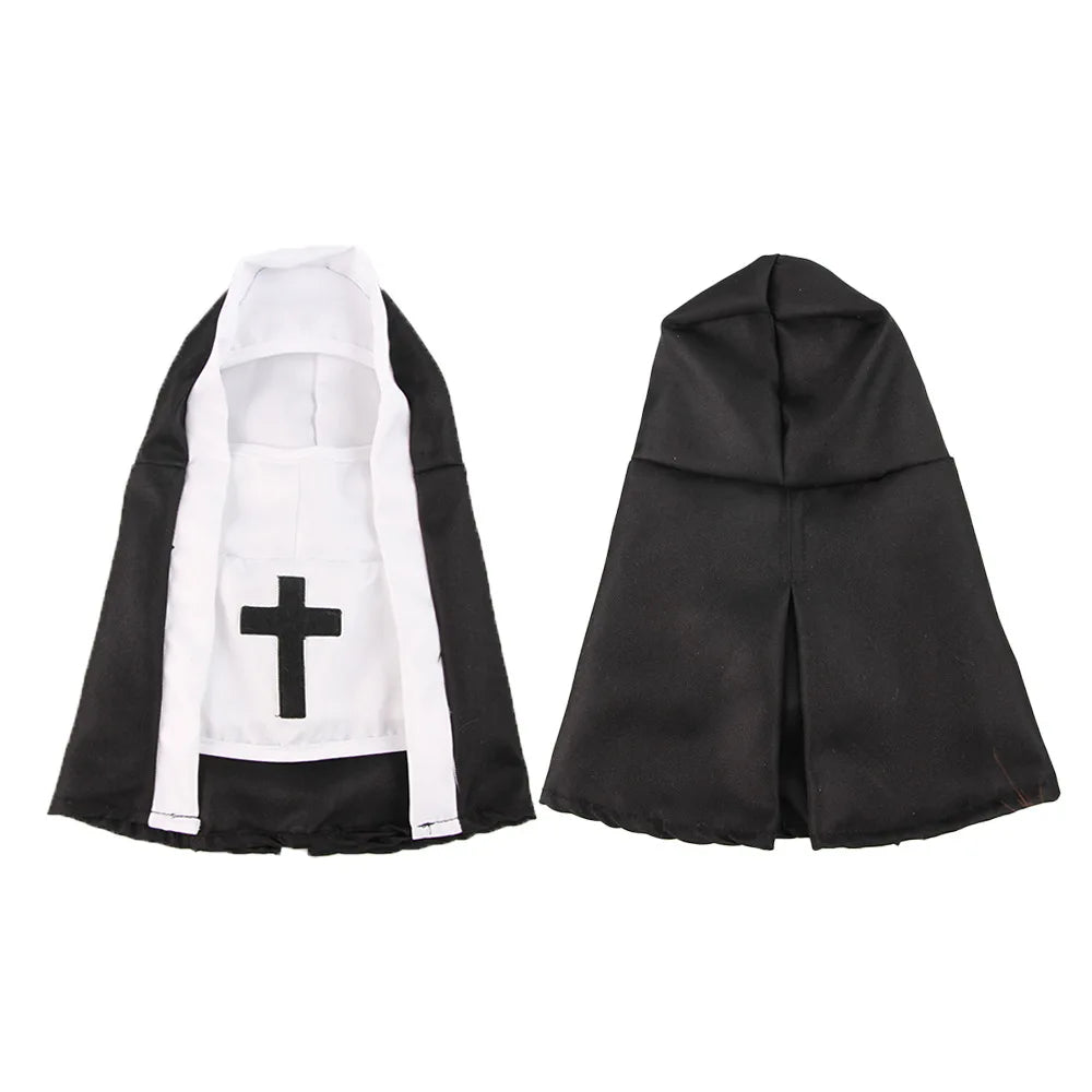 Funny Dog Cat Nun Costume – Halloween Pet Outfit with Cute Cape for Small & Medium Pets
