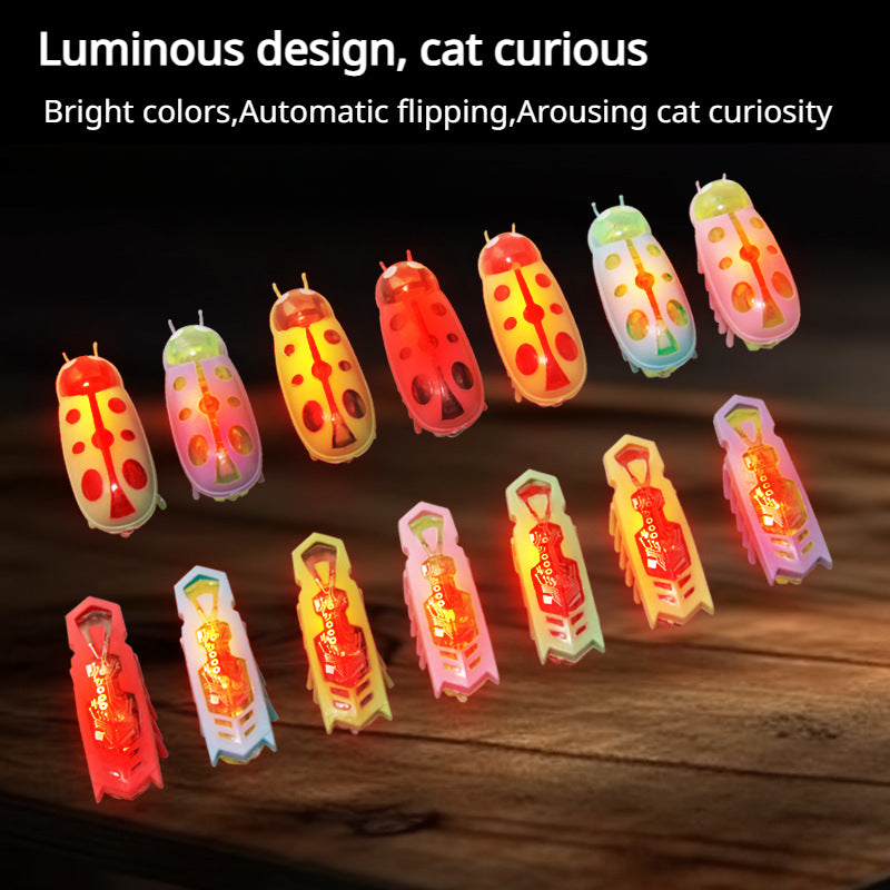 Cat Toys Luminescence Electric Worms Pet Interactions Insects Beetle Micro Worms Automatic Flipping Obstacle Avoidance Plaything