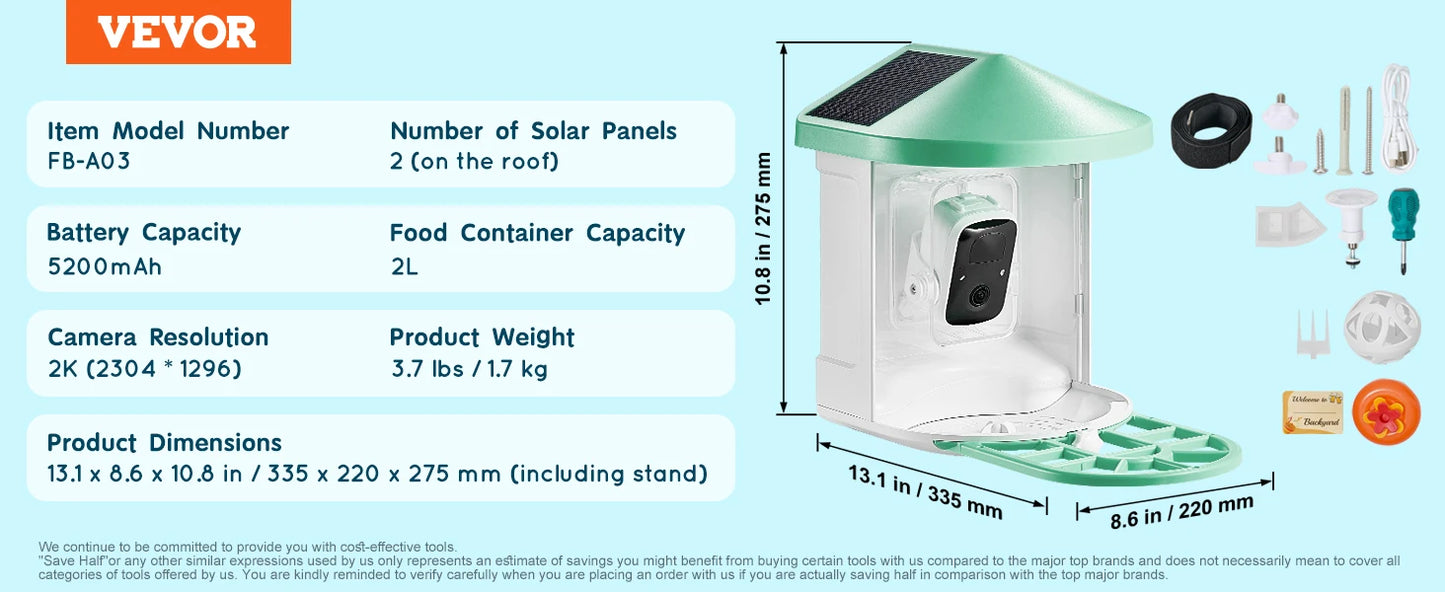 SucceBuy Smart Bird Feeder with Camera