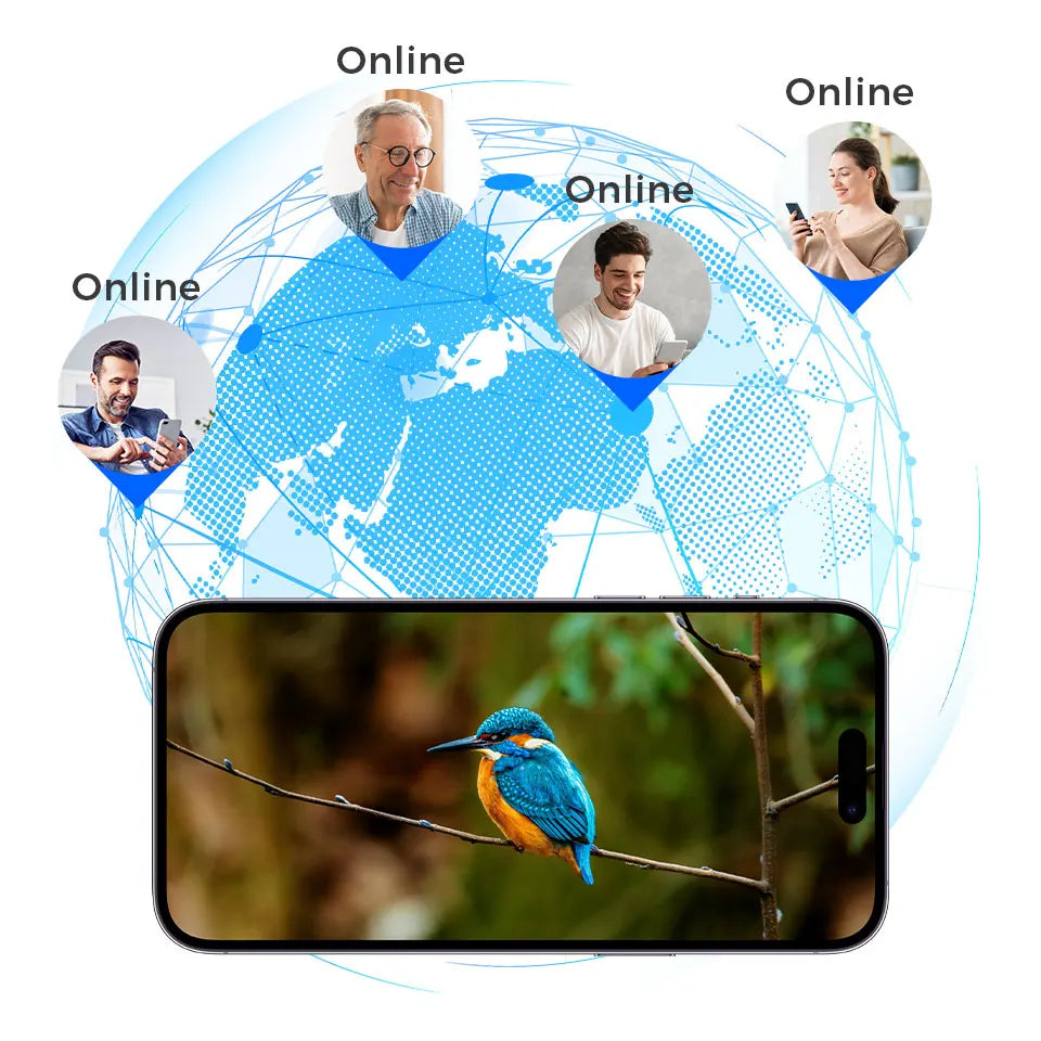 XVIM 3MP WiFi Automatic Smart Bird Feeder Motion Detection Color Night Vision Device  iCSee App Control Sunlight Wildlife Camera