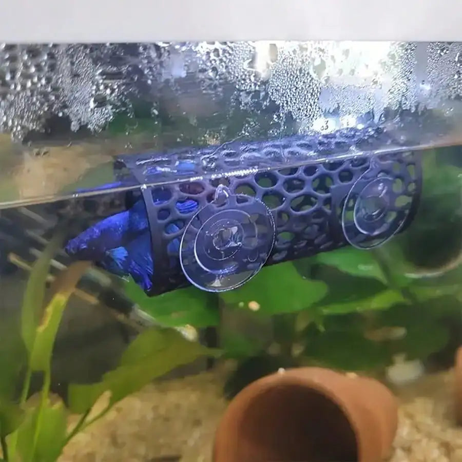 Aquarium Fish Hideout Black Hollow Tube with Suction Cup for Betta and Small Fish Tank Decoration