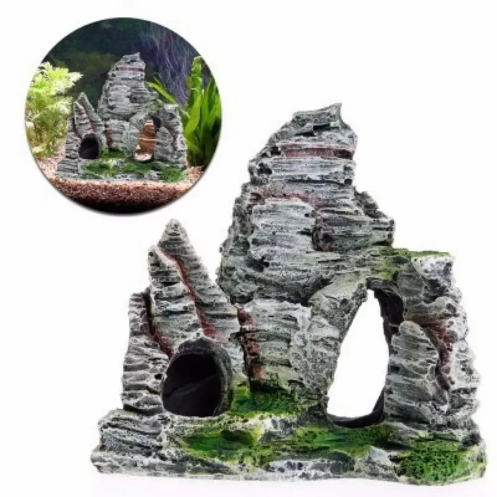 Aquarium Artificial Barrel Cave Resin Ornaments Decorations