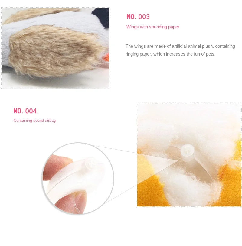 Dog Chew Toys Cute Plush Duck Sound Toy Stuffed Squeaky Animal Squeak Dog Toy Cleaning Tooth Dog Chew Rope Toys