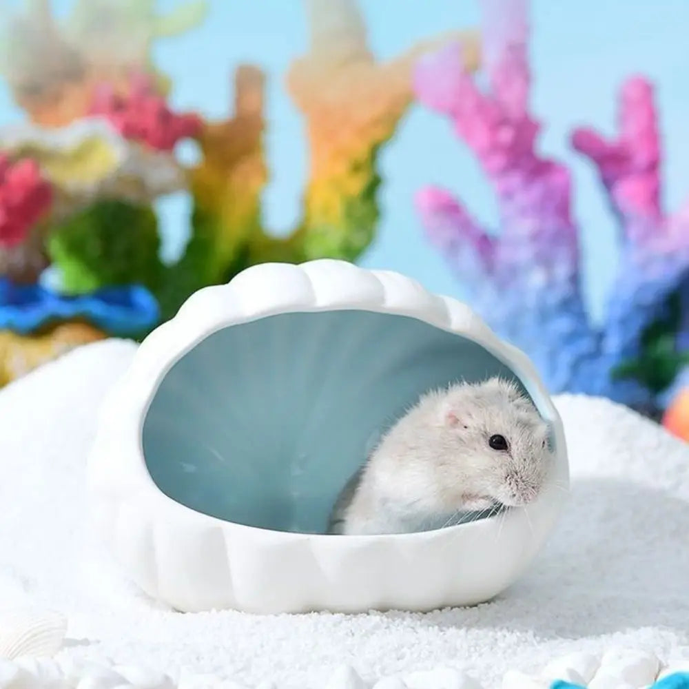Desktop Ornament Ceramic Hamster Nest Cooling Cartoon Pet Shelter Cute Creative Hamster Bed Jewelry Storage