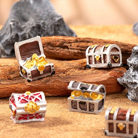 Mini Aquarium Ornament Simulation Treasure Chest Box Antique Resin Fish Tank Landscape