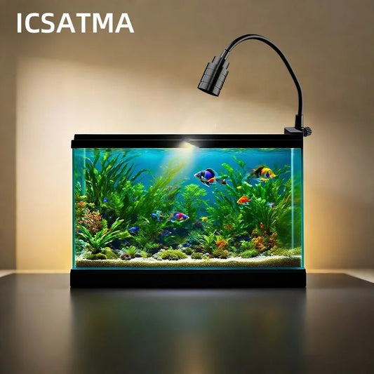 LED Aquarium Light Adjustable Focus Fish Tank Aquatic Plant Light