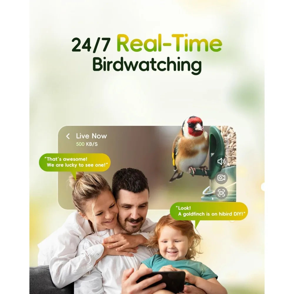Hibird 4K HD Smart Bird Feeder Camera Solar Powered