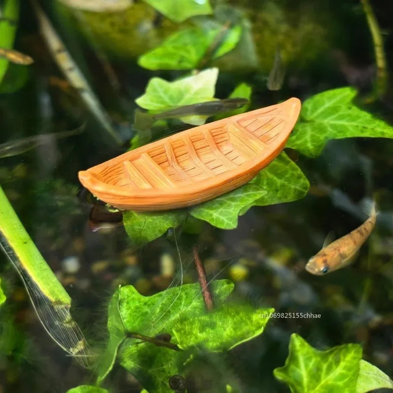 Handmade Wooden Boat Aquarium Decoration