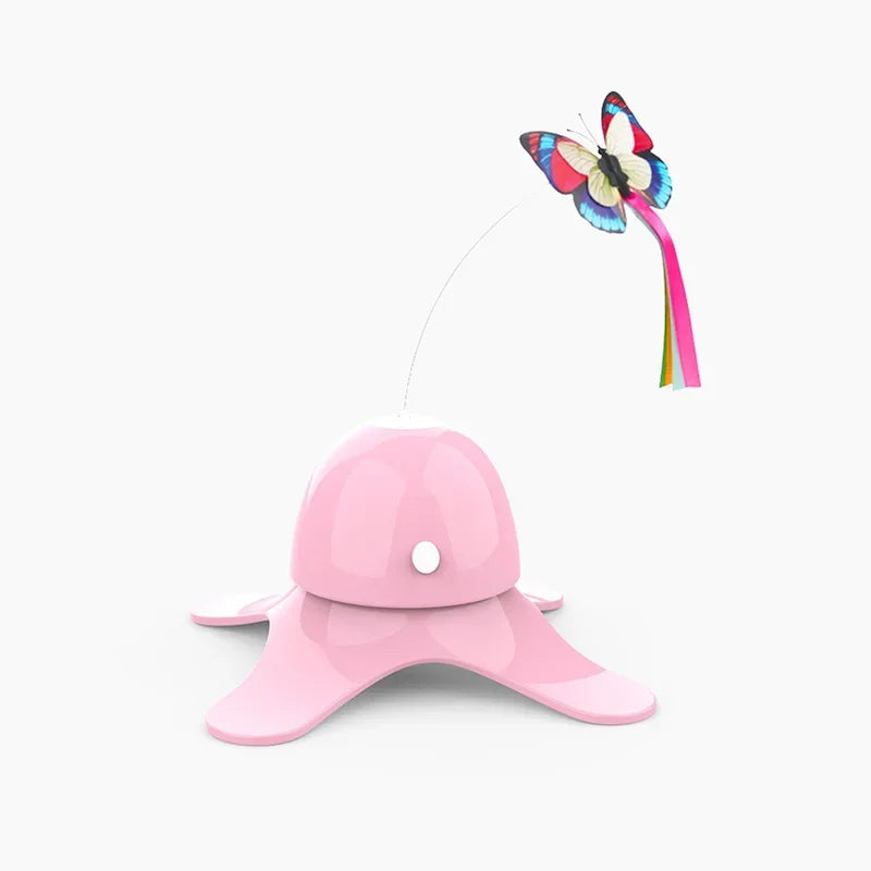 Cat Toys Electric Self-Hi Butterfly Turntable Toys Not Easily Poured Smart Teaser Cats Stick Replaceable Butterflies Supplies