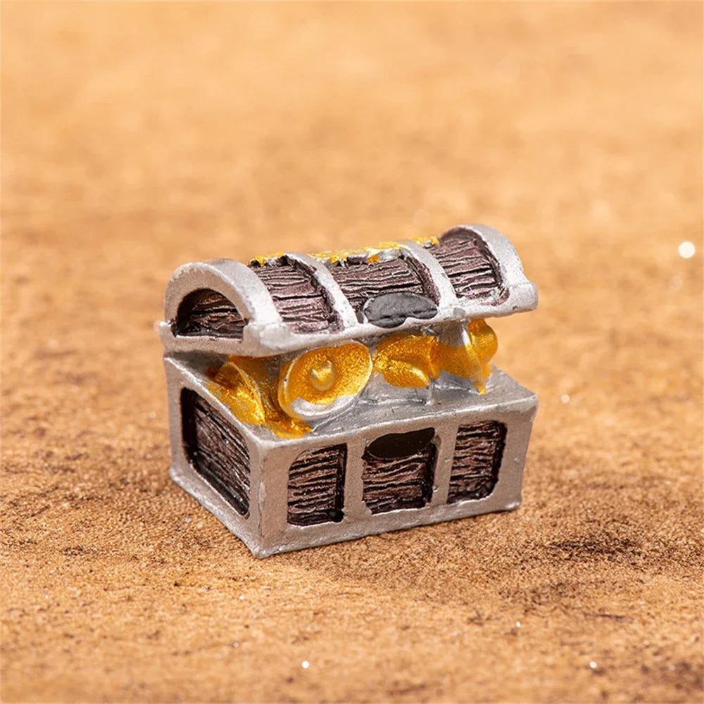 Mini Aquarium Ornament Simulation Treasure Chest Box Antique Resin Fish Tank Landscape