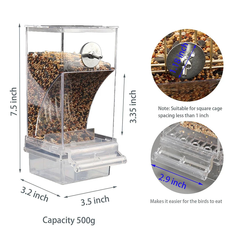 Acrylic No Mess Bird Feeders Automatic