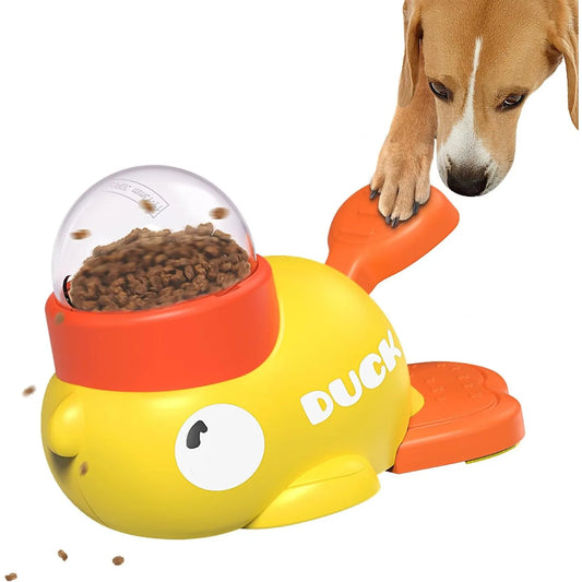 Dog Toys Interactive Treat Dispenser Toy Food Puzzle Slow Feeder Pet Cat Food Leaking Toy Cute Yellow Duck Shape Pet Supplies