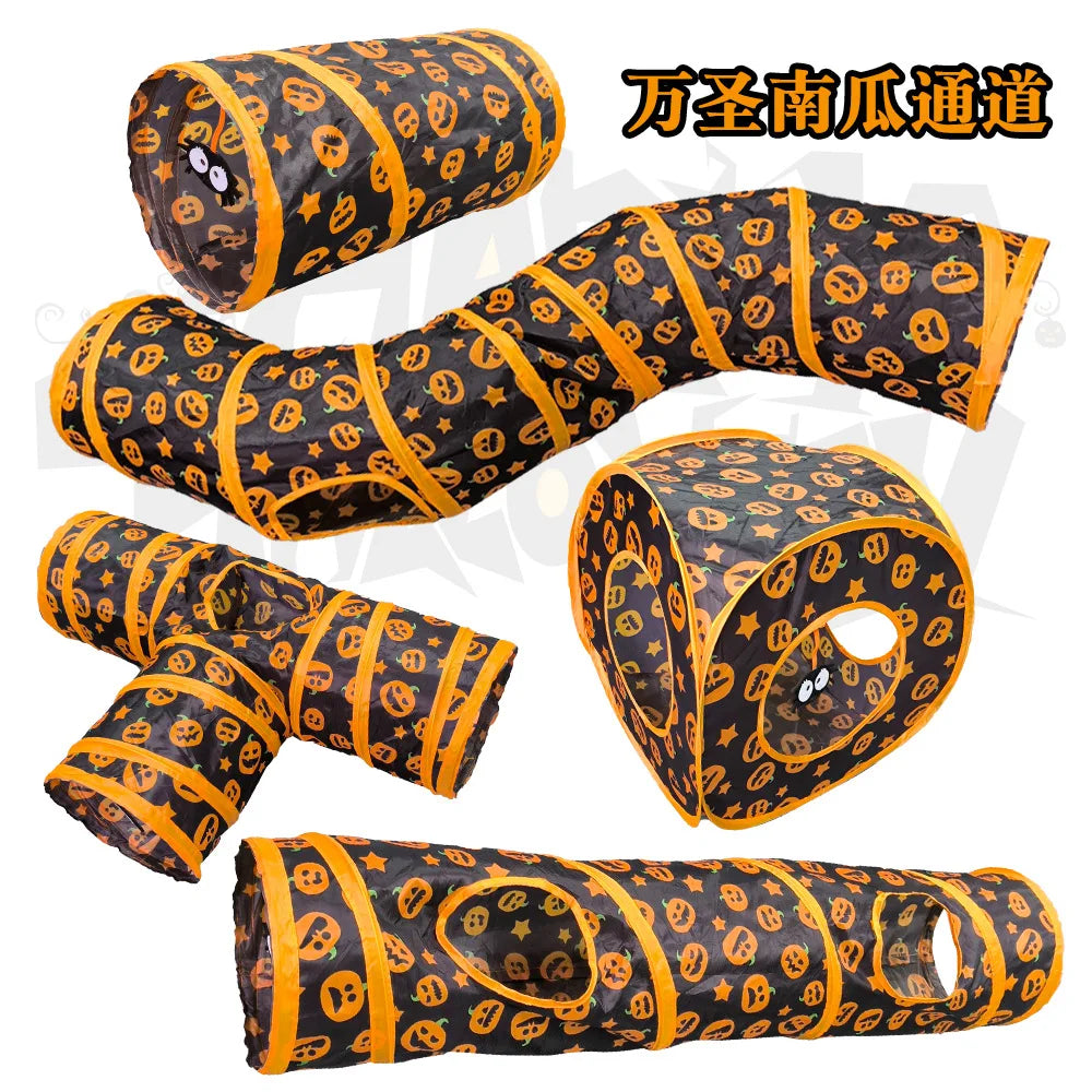 Cat Toy Halloween Foldable Tunnel