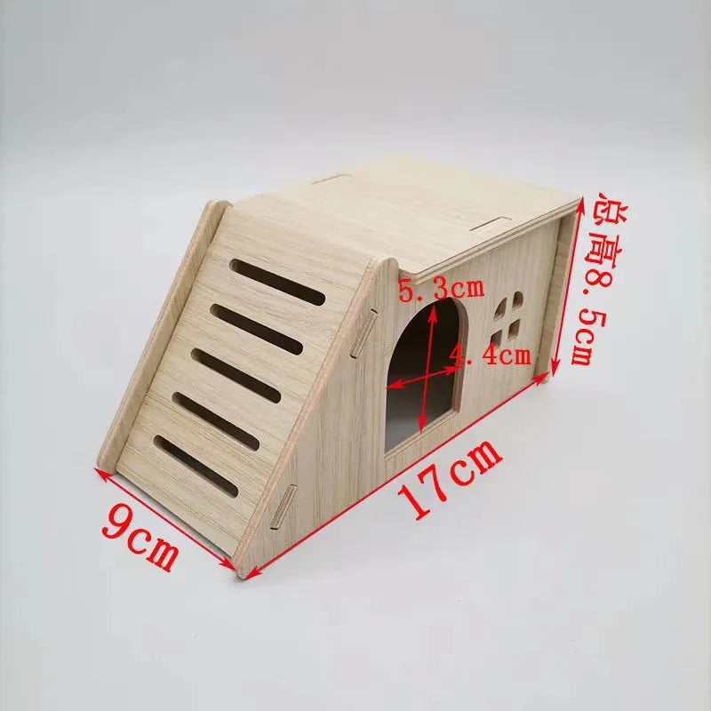 Hamsters House DIY Wooden Gerbil Hideout Bridge