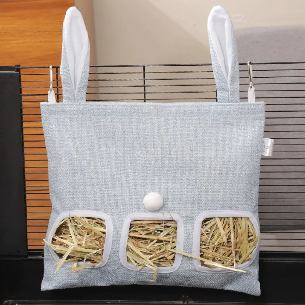 Rabbit Ear Hay Feeder Hanging Pouch Bunny feeding