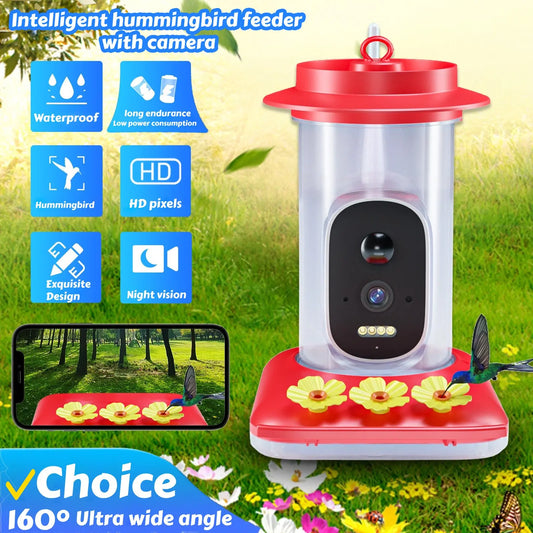 Smart Hummingbird Feeder Bird Pet Feeder Outdoor APP WIFI Ant-proof AI Bird Recognition Camera for Canary Hummingbirds
