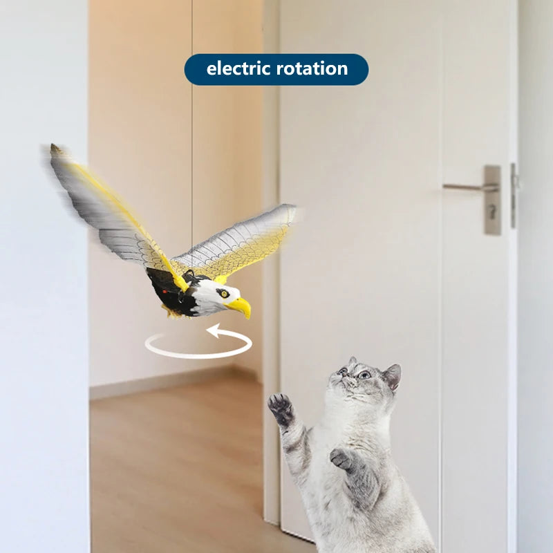Automatic Interactive Cat Toy with Simulation Bird Design Funny Self-Hanging Door Scratch Rope Eagle Cat Stick for Entertainment
