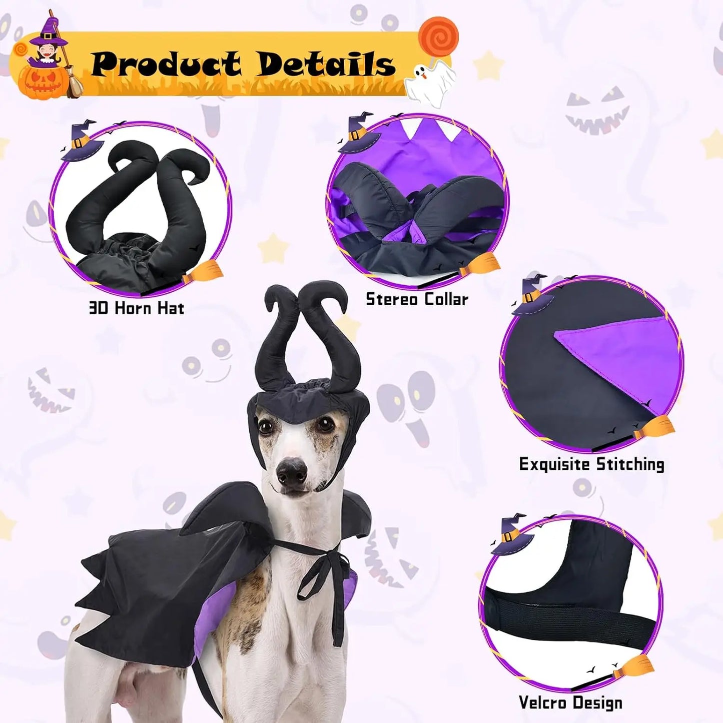 Funny Pet Devil Horns Halloween Hat