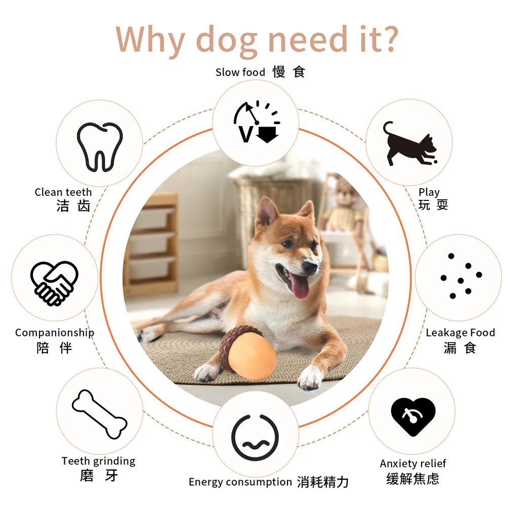 New Dog Toys Leaking Food Ball Funny Interactive Pet Slow Feeder Bowl Puzzle Toy Pet Tooth Cleaning Chew Toys Pet Supplies