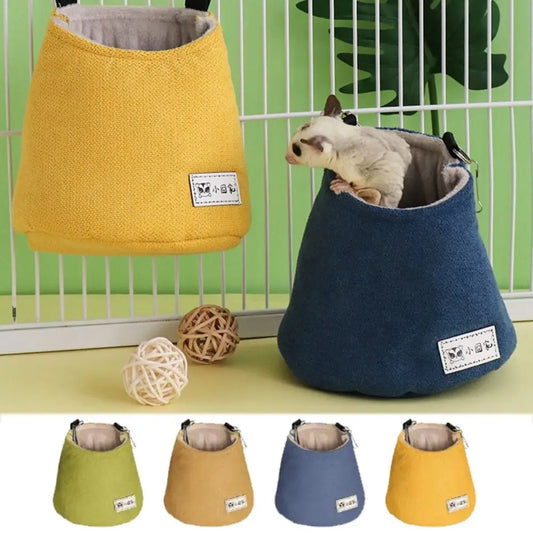 Opening Winter Sugar Glider Pouch Cloth/Plush Soft Squirrel Bed Cage with Hook Comfortable