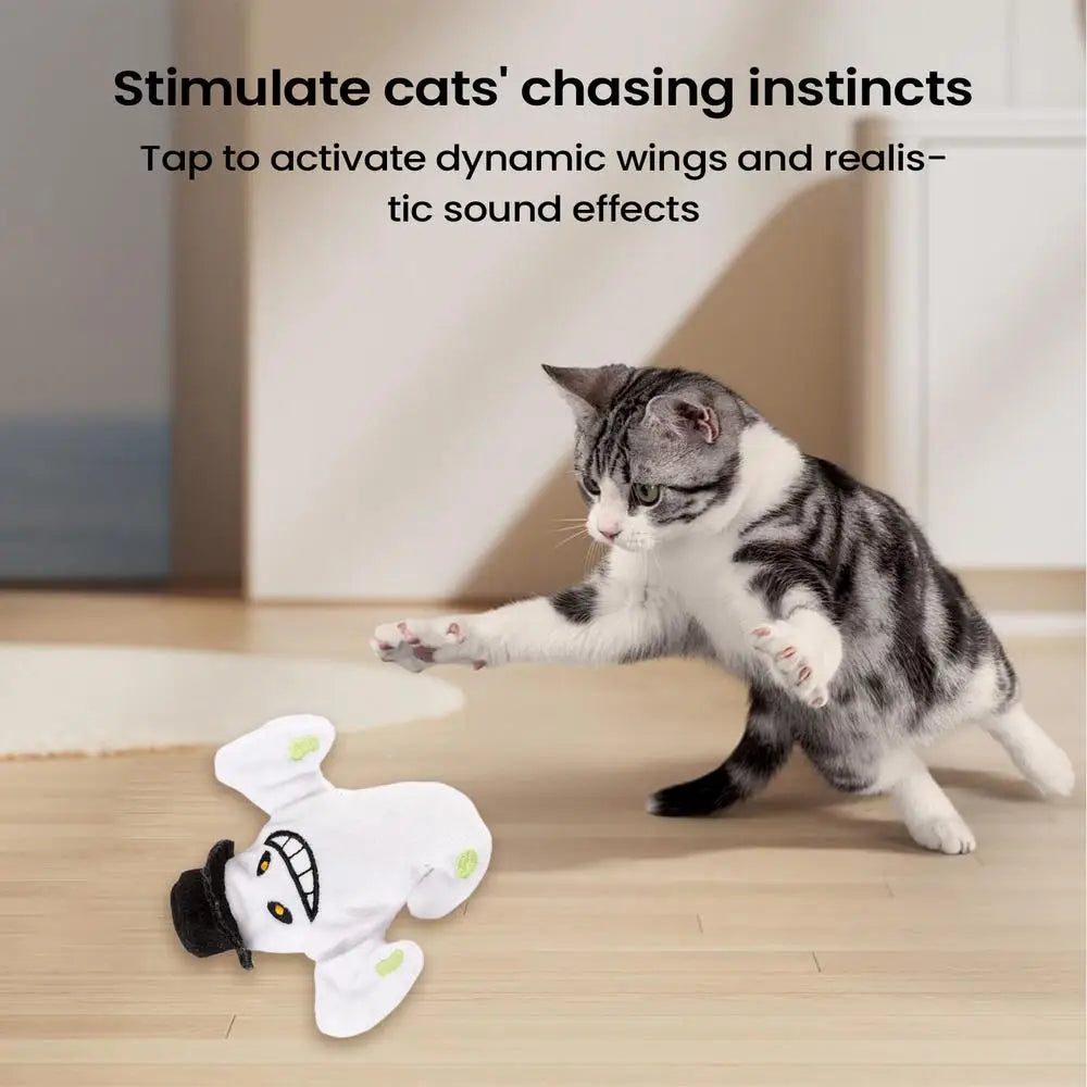 Touch-Activated Flapping Cat Pumpkin