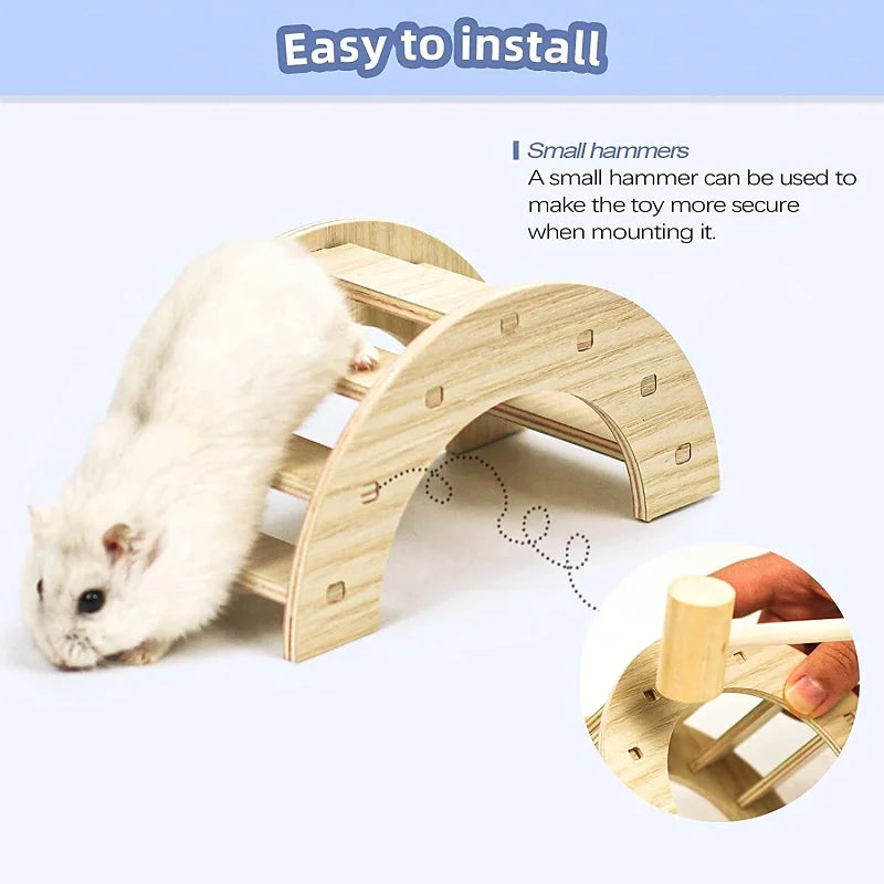 Hamsters House DIY Wooden Gerbil Hideout Bridge