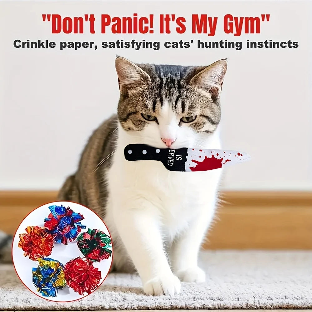 Funny Horror Cat Chew Toy Set