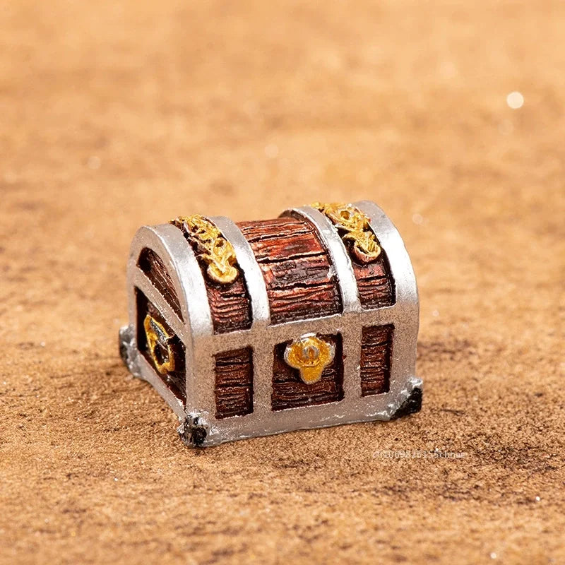 Mini Aquarium Ornament Simulation Treasure Chest Box Antique Resin Fish Tank Landscape