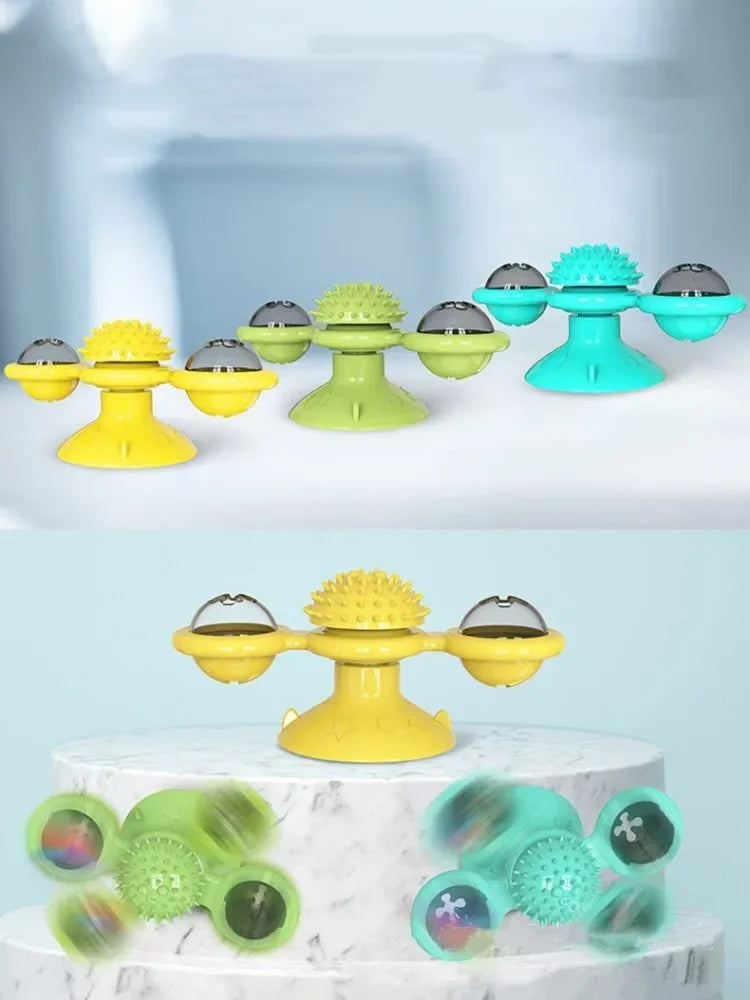 Windmill Cat Toy Interactive Pet Toys for Cats Puzzle Cat Game Toy With Whirligig Turntable for Kitten Brush Teeth Pet Supplies