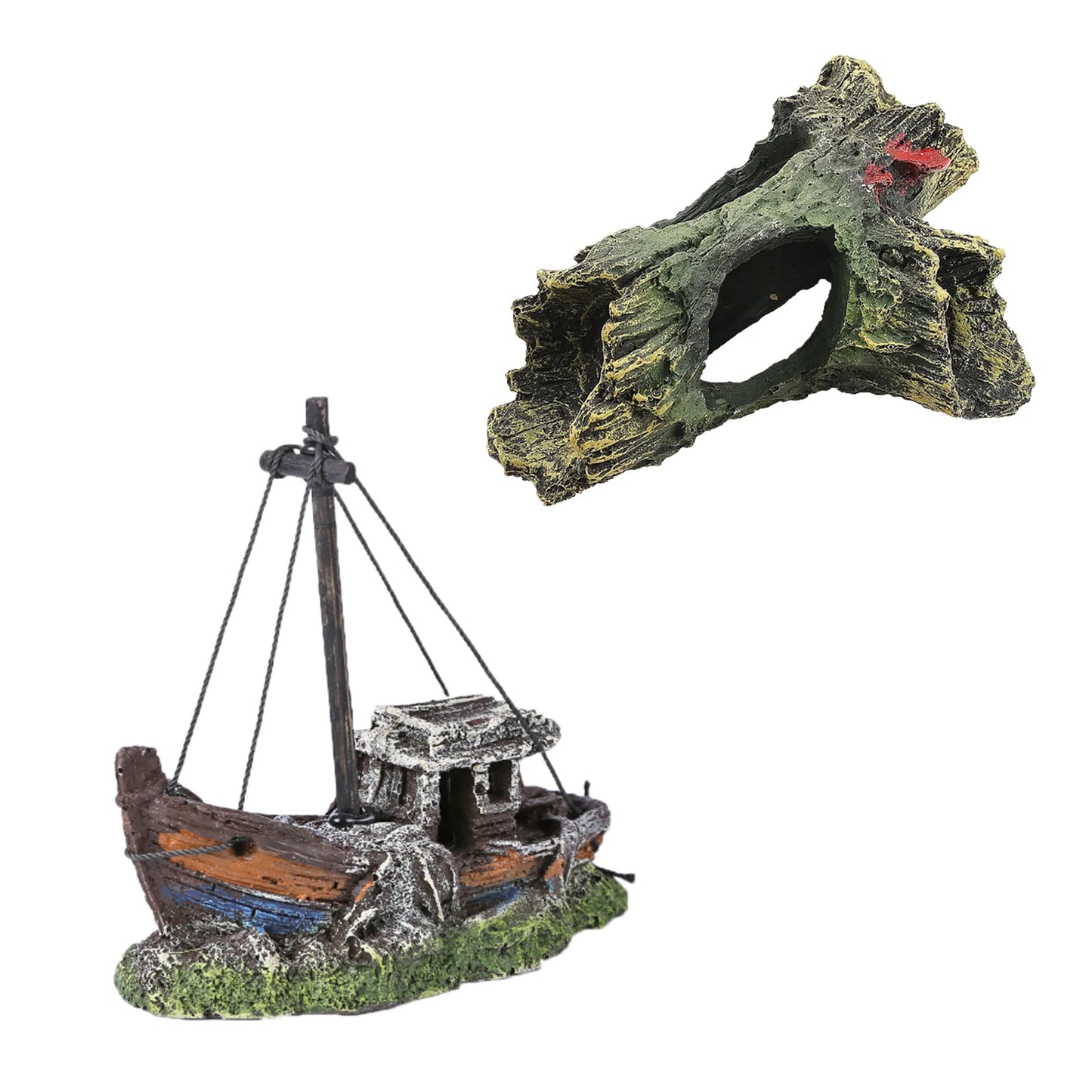 Aquarium Hollow Log Decor Multifunction