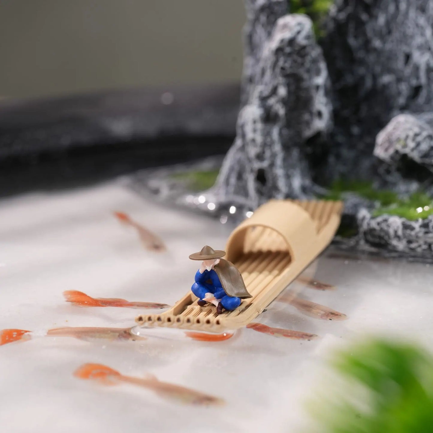 Handmade Wooden Boat Aquarium Decoration