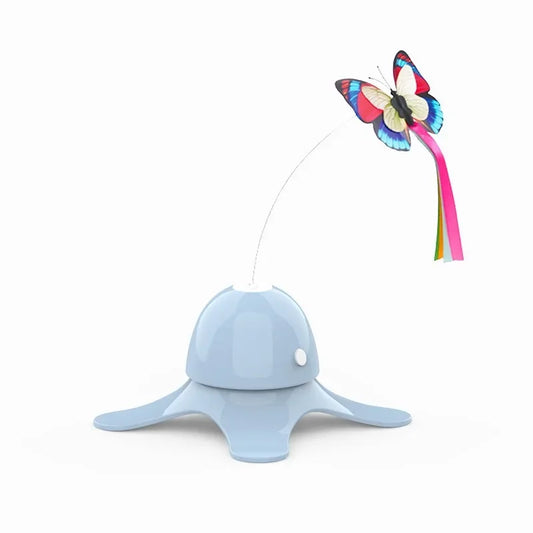 Cat Toys Electric Self-Hi Butterfly Turntable Toys Not Easily Poured Smart Teaser Cats Stick Replaceable Butterflies Supplies