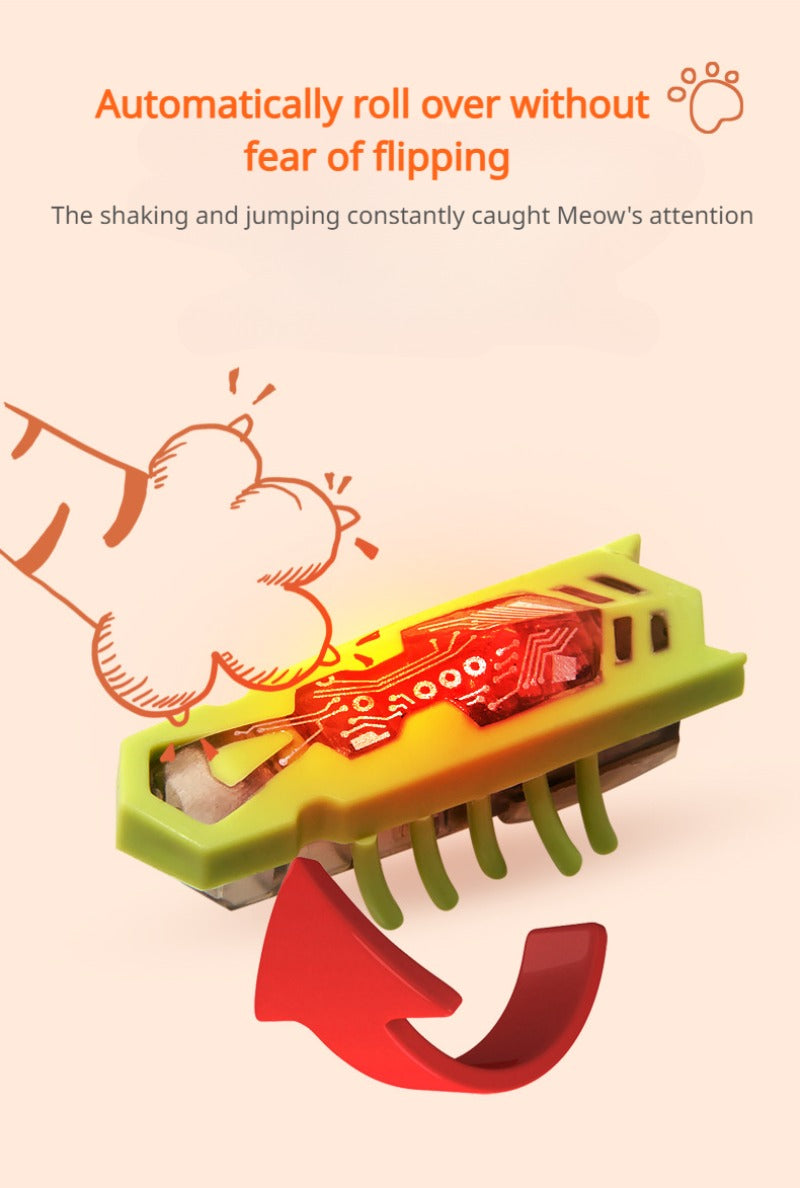 Cat Toys Luminescence Electric Worms Pet Interactions Insects Beetle Micro Worms Automatic Flipping Obstacle Avoidance Plaything
