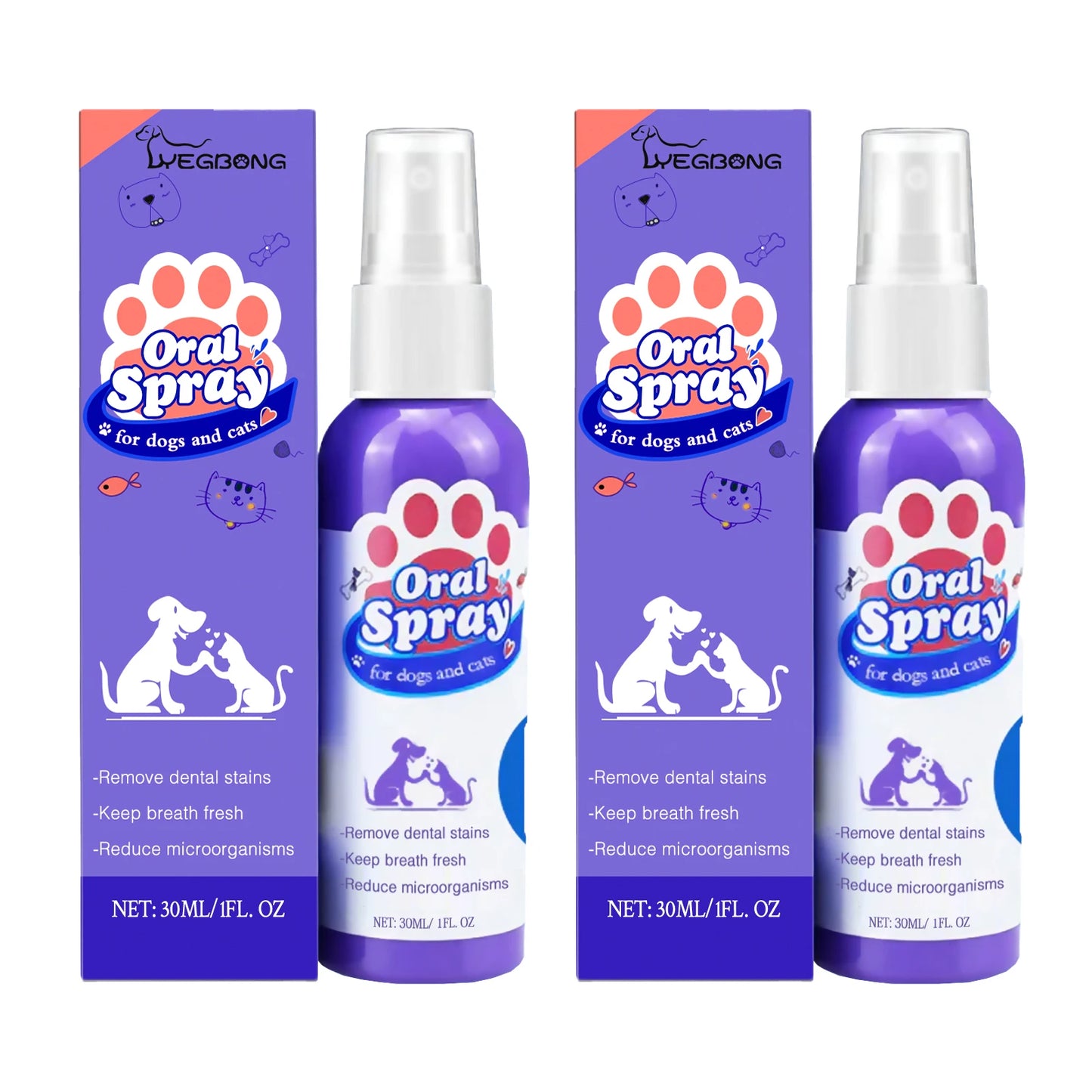 Pet Dental Spray for Dogs & Cats – Freshen Breath, Remove Plaque & Tartar, Easy Oral Care 30ml