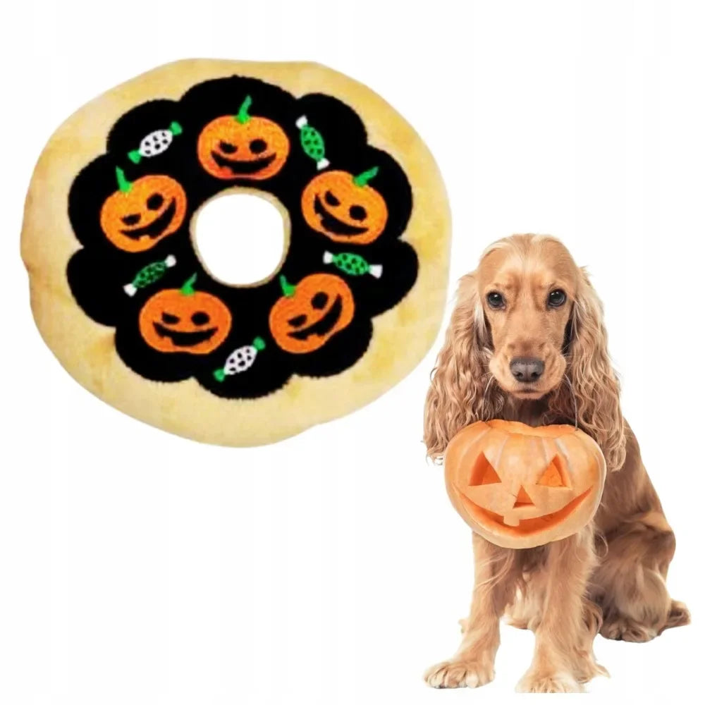 Pumpkin Donut Squeaky Toy 🎃🍩