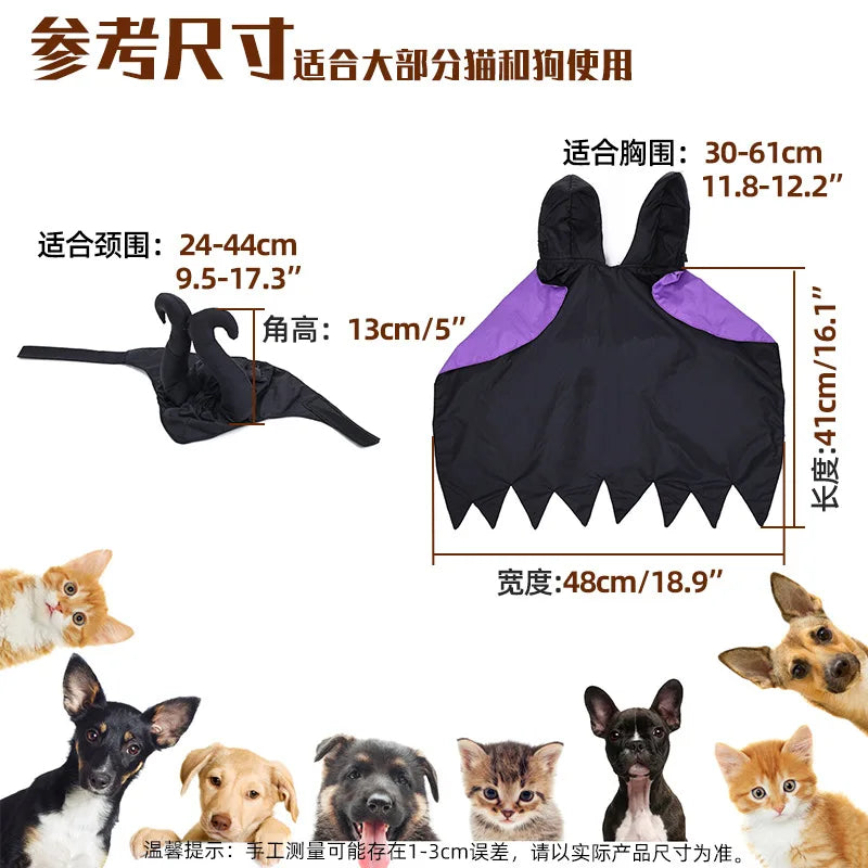 Funny Pet Devil Horns Halloween Hat