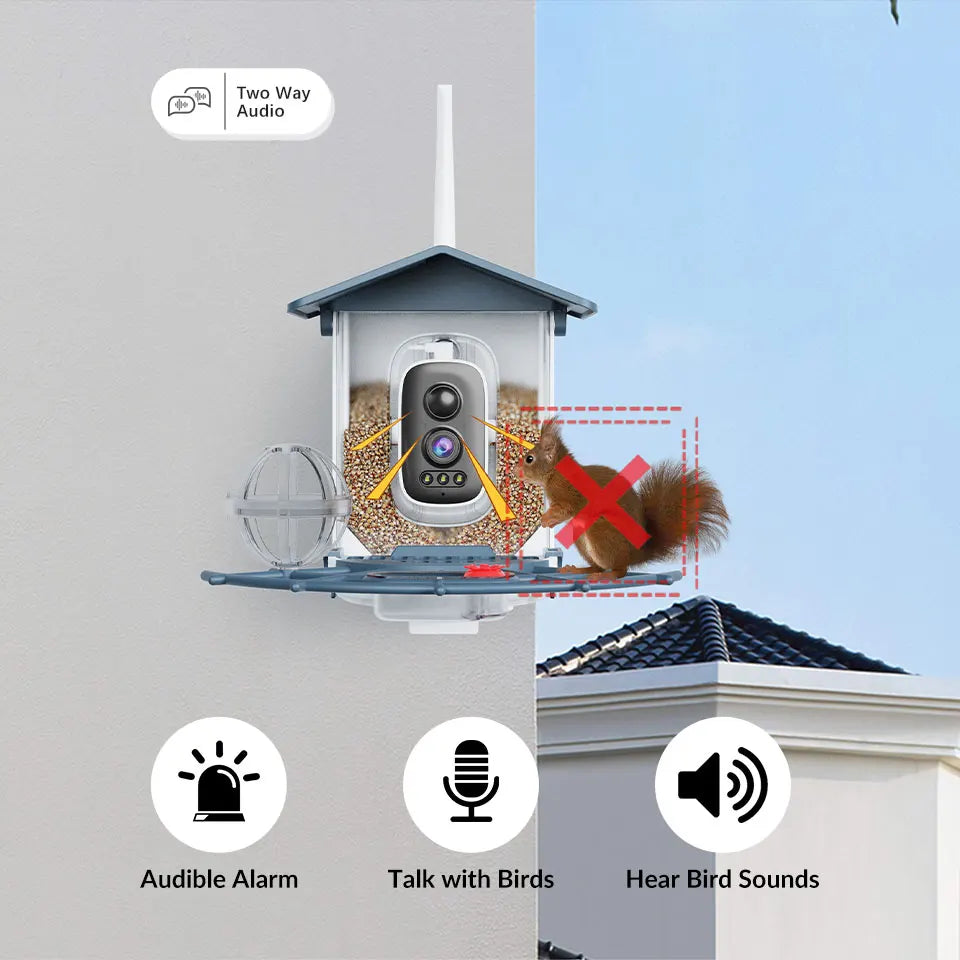 XVIM 3MP WiFi Automatic Smart Bird Feeder Motion Detection Color Night Vision Device  iCSee App Control Sunlight Wildlife Camera